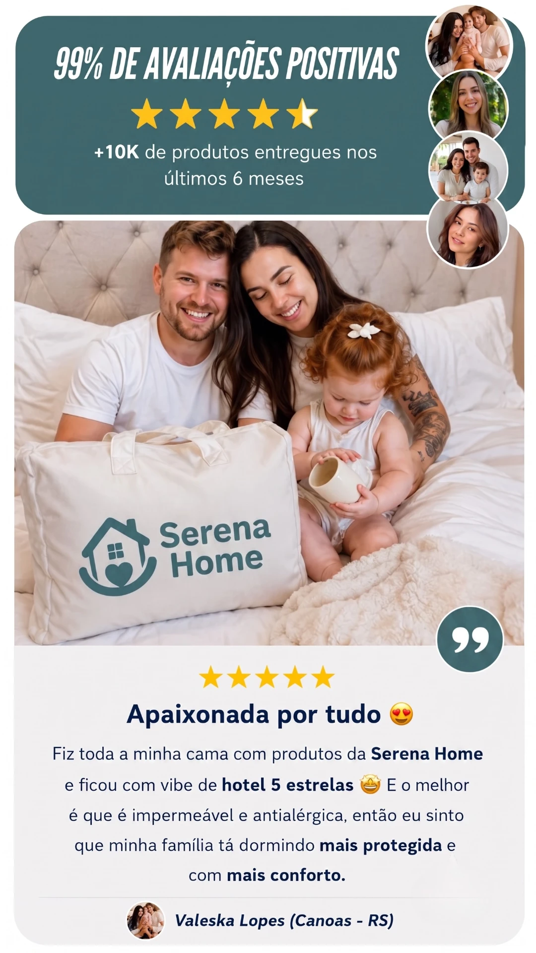 Cliente satisfeita com a garrafa térmica Serena